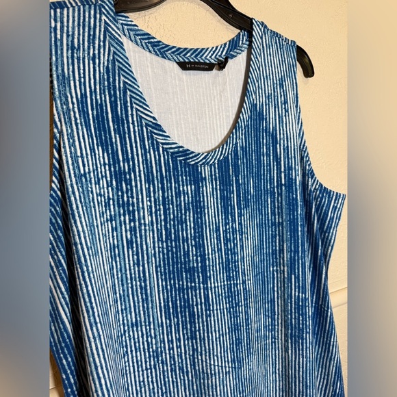 H by Halston Blue Striped High Low Midi Tank Dress 1XL EUC - Picture 2 of 6